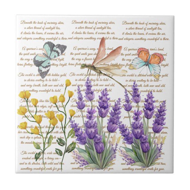 Letras manuscritas modernas Dragonfly floral fofa (Frente)