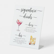 Letreiro de Bebidas com Assinatura Minimalista Mod