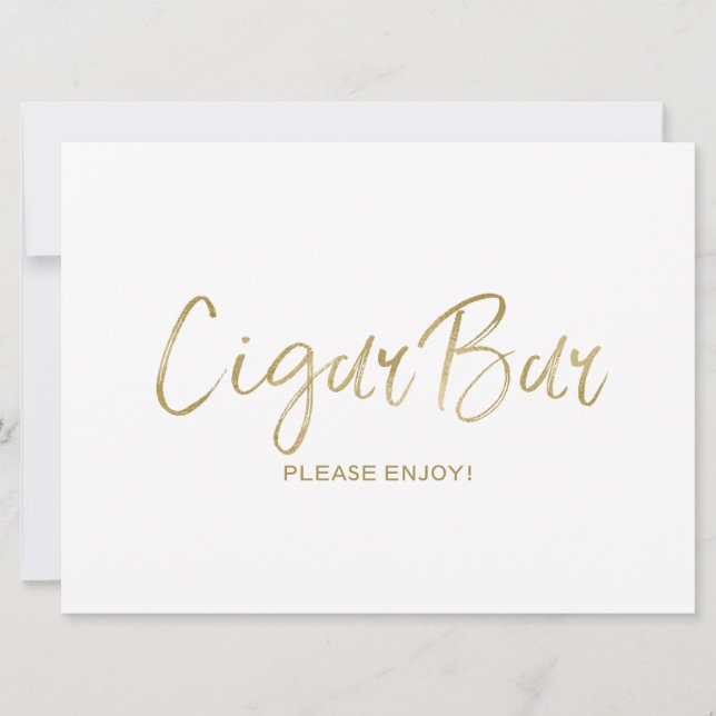 Letreiro de casamento "Cigar Bar" | Dourado sofist (Frente)