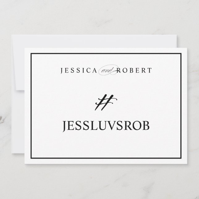 Letreiro de Casamento Elegante com Borda Preta # (Frente)
