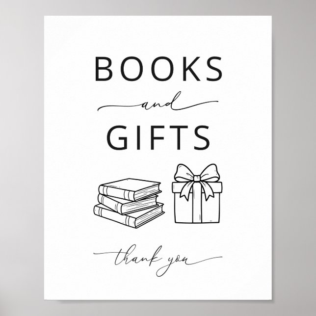 Letreiro de Poster de Livros e Presentes Minimalis (Frente)
