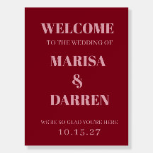 Letreiro Manuscrito Rosa e Vermelho Boas-Vindas Ca