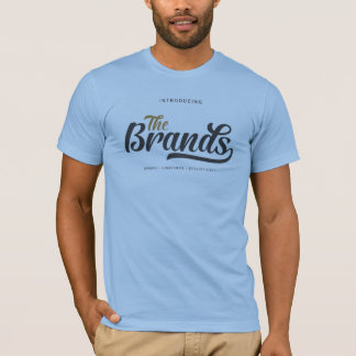 Letreiro “The Brands”. Impresso em uma camiseta su