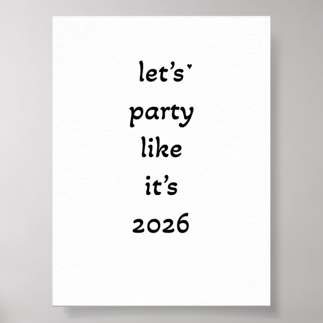 Let's party like it's 2026 - minimalistic poster (Frente)