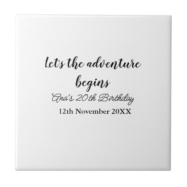 lets the adventure begins 20th birthday add name d (Frente)