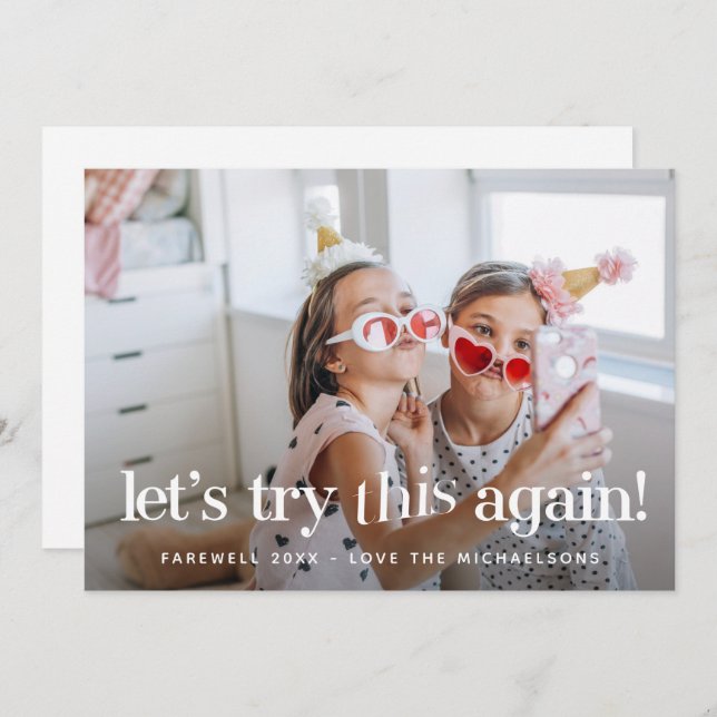 "Let's Try This Again" Holiday Photo Card (Frente/Verso)