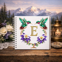 Letter E Jeweled Hummingbird Personalized Wedding 