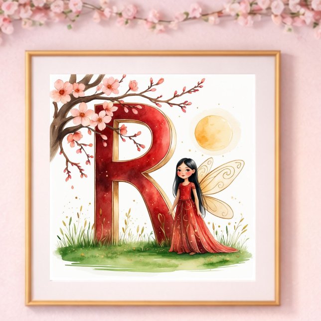Letter R Sunrise Fairy Poster Golden Sun Alphabet  (Criador carregado)