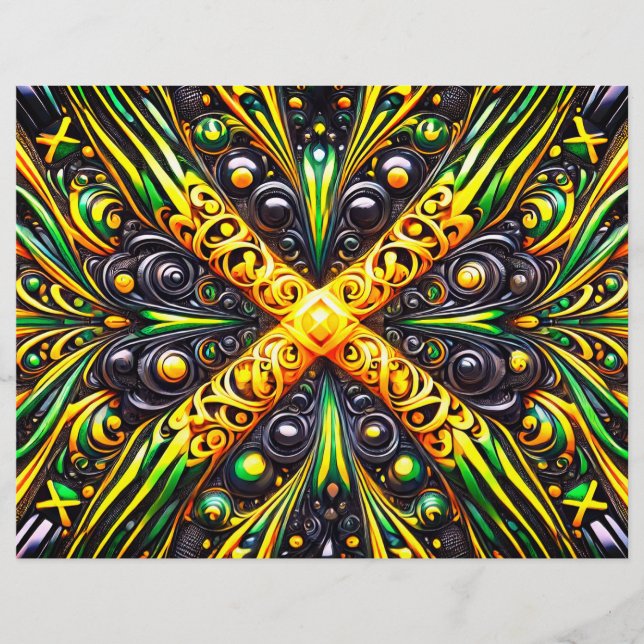 Letterhead com Design de cores jamaicanas (Frente)