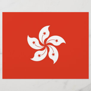 Letterhead com Flag de Hong Kong, China