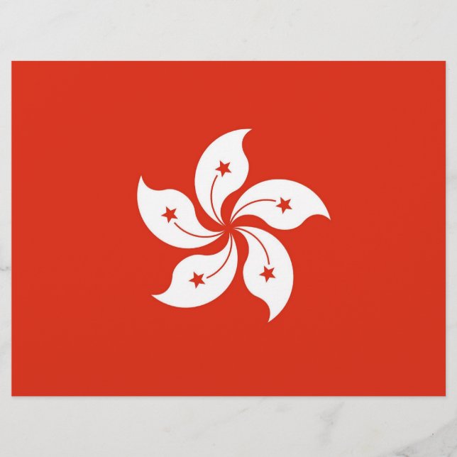 Letterhead com Flag de Hong Kong, China (Frente)
