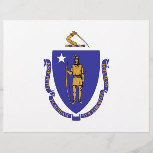 Letterhead com Flag de Massachusetts, EUA