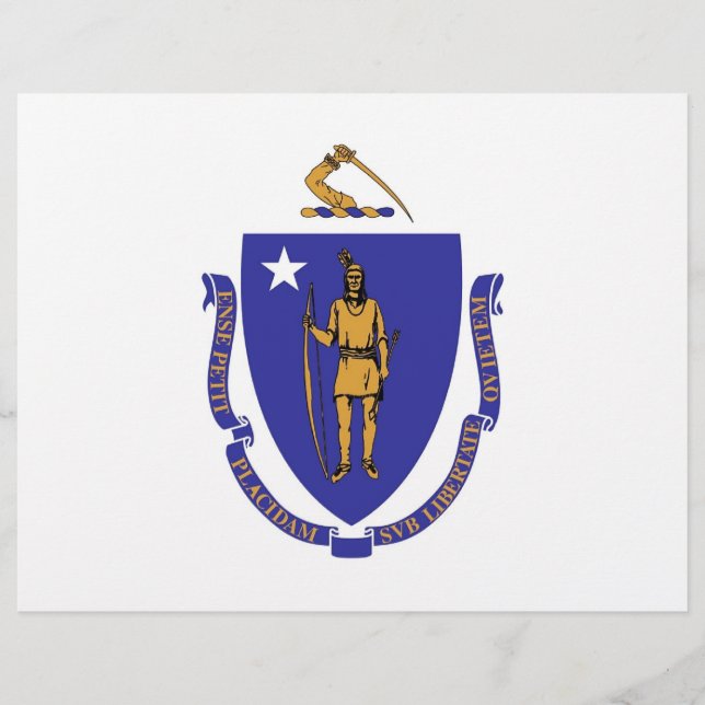 Letterhead com Flag de Massachusetts, EUA (Frente)