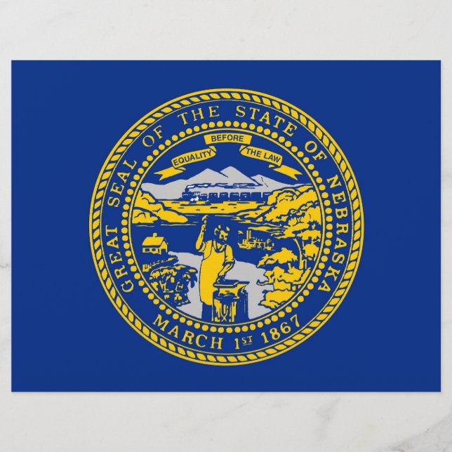Letterhead com Flag de Nebraska, EUA (Frente)