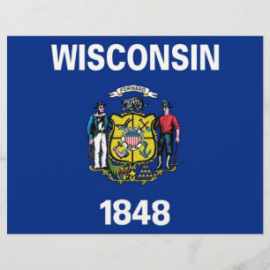Letterhead com Flag de Wisconsin, EUA