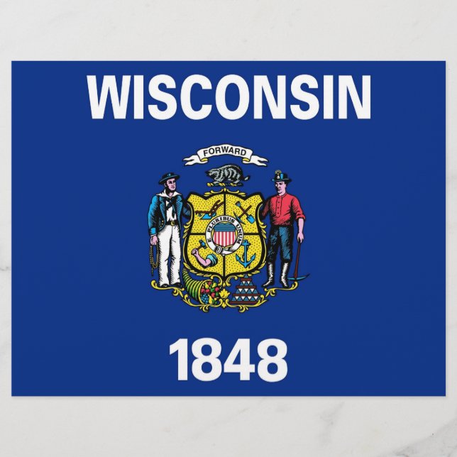 Letterhead com Flag de Wisconsin, EUA (Frente)