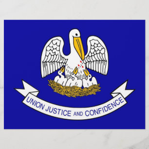 Letterhead com Flag of Louisiana, EUA