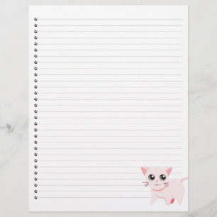 Letterhead com revestimento de gato rosa