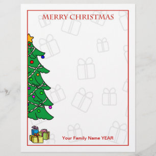 Letterhead de Árvore de Natal Personalizada