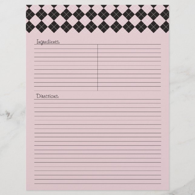 Letterhead de recebimento de árgulas rosa (Frente)