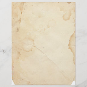 Letterhead de Vintage amarelada e manchada