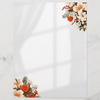letterhead, papel timbrado floral