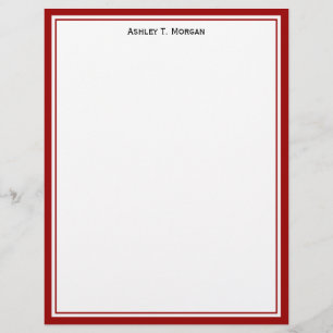 Letterhead Personalizada Vermelha Simplicidade