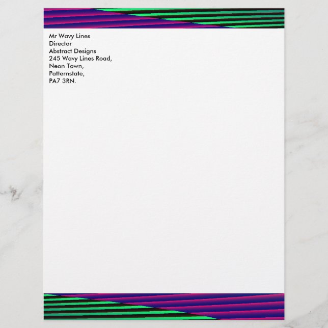 Letterhead Personalizável Neon Seas (Frente)