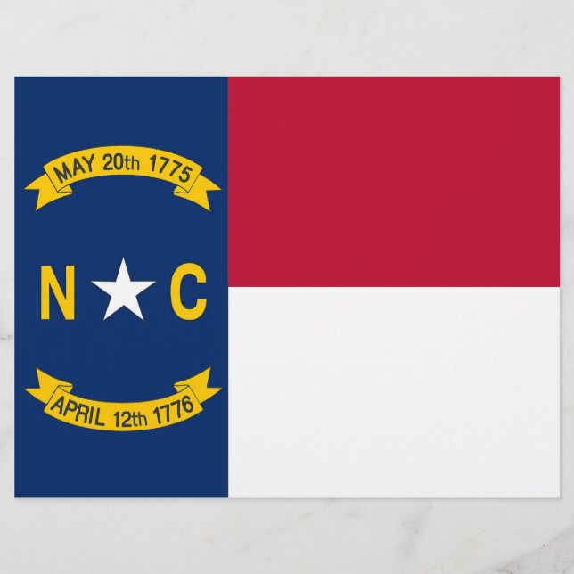 Letterhead with Flag of North Carolina, EUA (Frente)