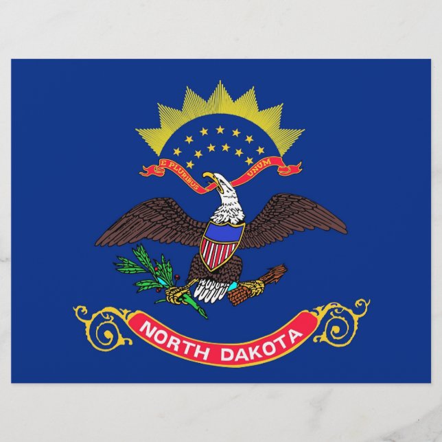 Letterhead with Flag of North Dakota, EUA (Frente)