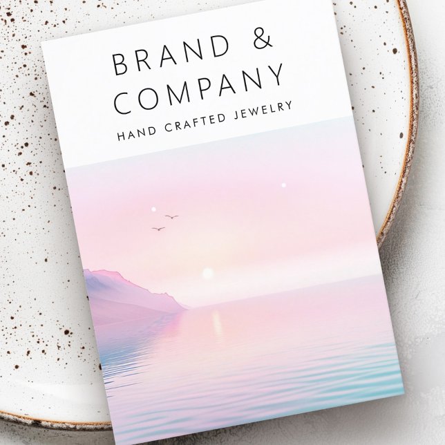 Levantamento solar pastel macio com cartão de brin (Soft pastel sunrise with birds earring card)