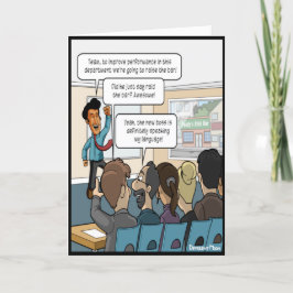 Levante o cartão de dia do chefe engraçado do Bar