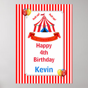 Levante-se! Levante-se! Circus Birthday Poster em 