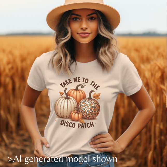 Leve-me para o remendo de discoteca em aquarela ou (Take me to the Disco Patch watercolor fall ladies Tri-Blend Shirt)