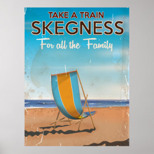 Leve um trem para o poster de viagens de Skegness.