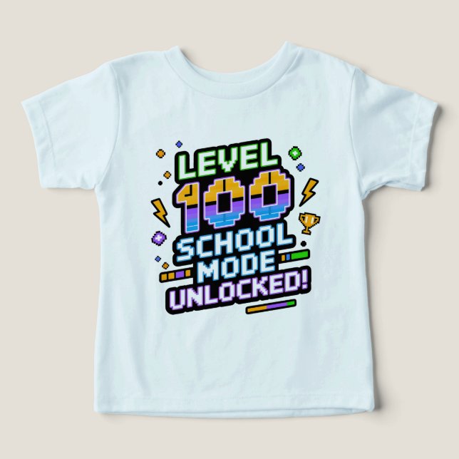 Level 100 School Mode Unlocked 100th Day of School (Design frontal)