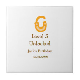 Level 5 unlocked lock orange brown happy birthday 