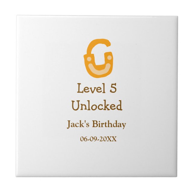 Level 5 unlocked lock orange brown happy birthday  (Frente)