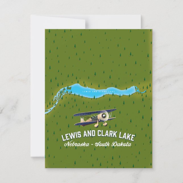 lewis e clark Lake map poster. (Frente)