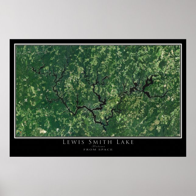 Lewis Smith Lake Alabama - Mapa do Poster por Saté (Frente)