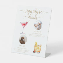 Leyton Dourado Pet Photo Signature Drinks Sinal