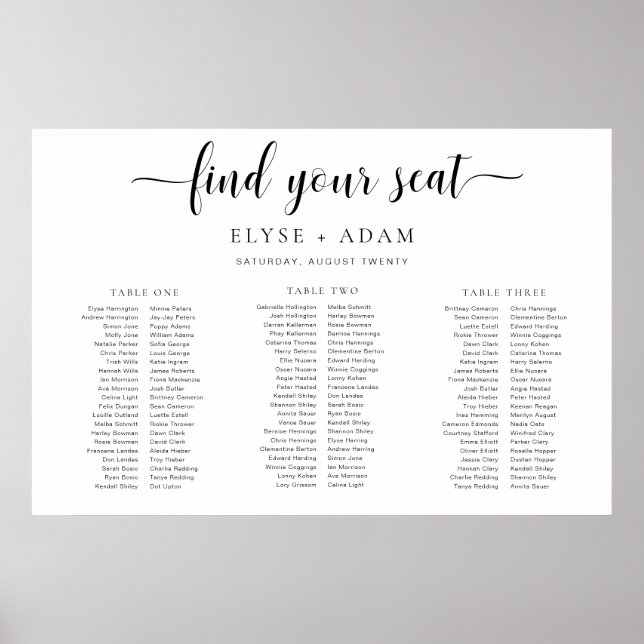 Leyton, mínimo 3 Mesa de Poster de Banquete (Frente)