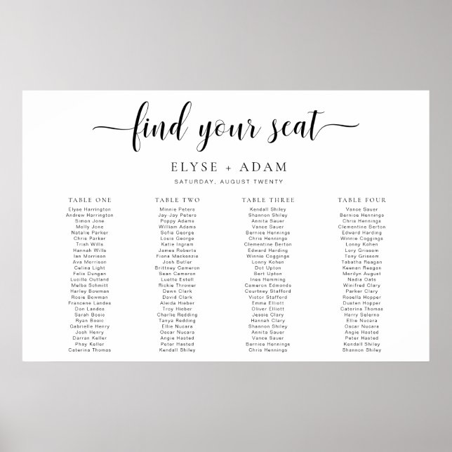 Leyton, mínimo 4 Mesa de Poster de Banquete (Frente)