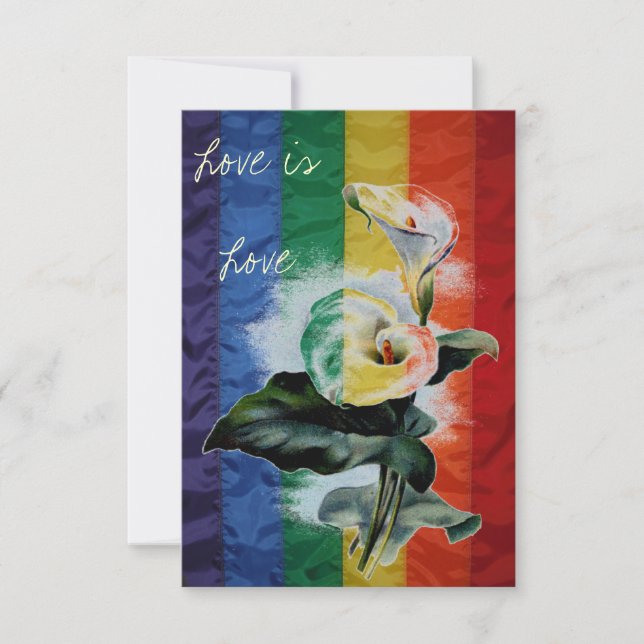 LGBT Casamento Rainbow Vintage Botanical Calla Lil (Frente)
