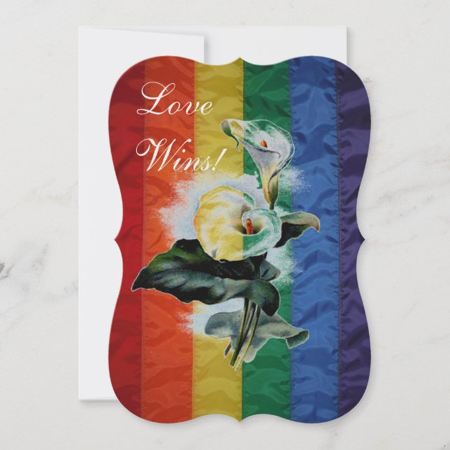 LGBT Casamento Rainbow Vintage Botanical Calla Lil (Frente)
