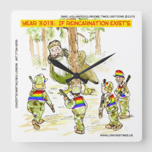 LGBT Engraçado Vs Giro Relógio de Parede Pato Qu