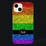 LGBT indicador vibrante do arco-íris brilho Monogr<br><div class="desc">Personalize a capa de telefone de presentes faíscas com seu nome e nome inicial. Bandeja flexível LGBT em brilhos vibrantes vermelhos,  laranja,  amarelo,  verde,  azul e roxo vibrantes. *foto de faíscas não é uma falha real!</div>