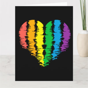 LGBT+orgulho. Arco-íris do coração. Cartão