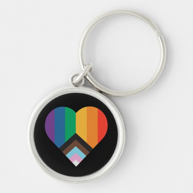 LGBT+orgulho. Chaveiro de bandeira arco-íris (Frente)