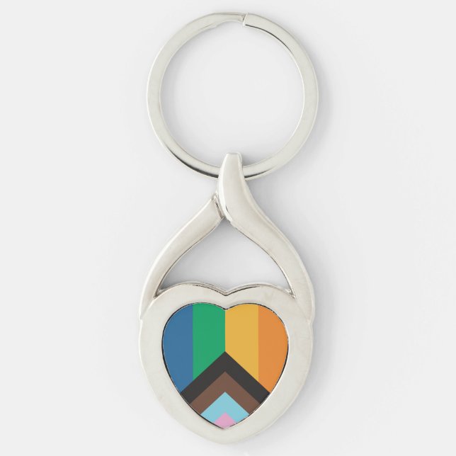 LGBT+orgulho. Chaveiro de bandeira arco-íris (Frente)